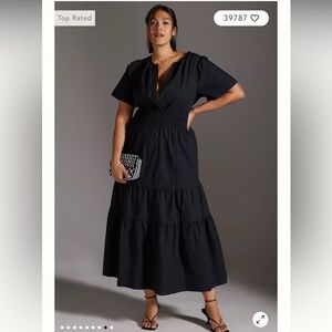 Anthropologie The Somerset Maxi Dress black size 1x